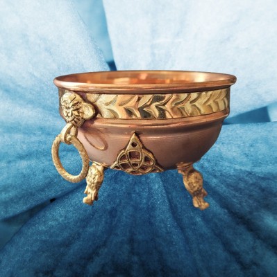 Incense burner copper bowl with triquetta