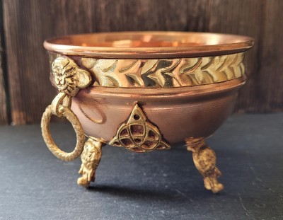 Incense burner copper bowl with triquetta