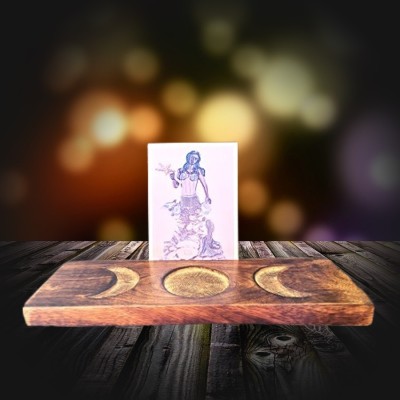 Tarot card holder Triple Moon made of wood