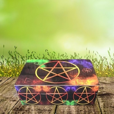 Coffret avec pentagramme, multicolore