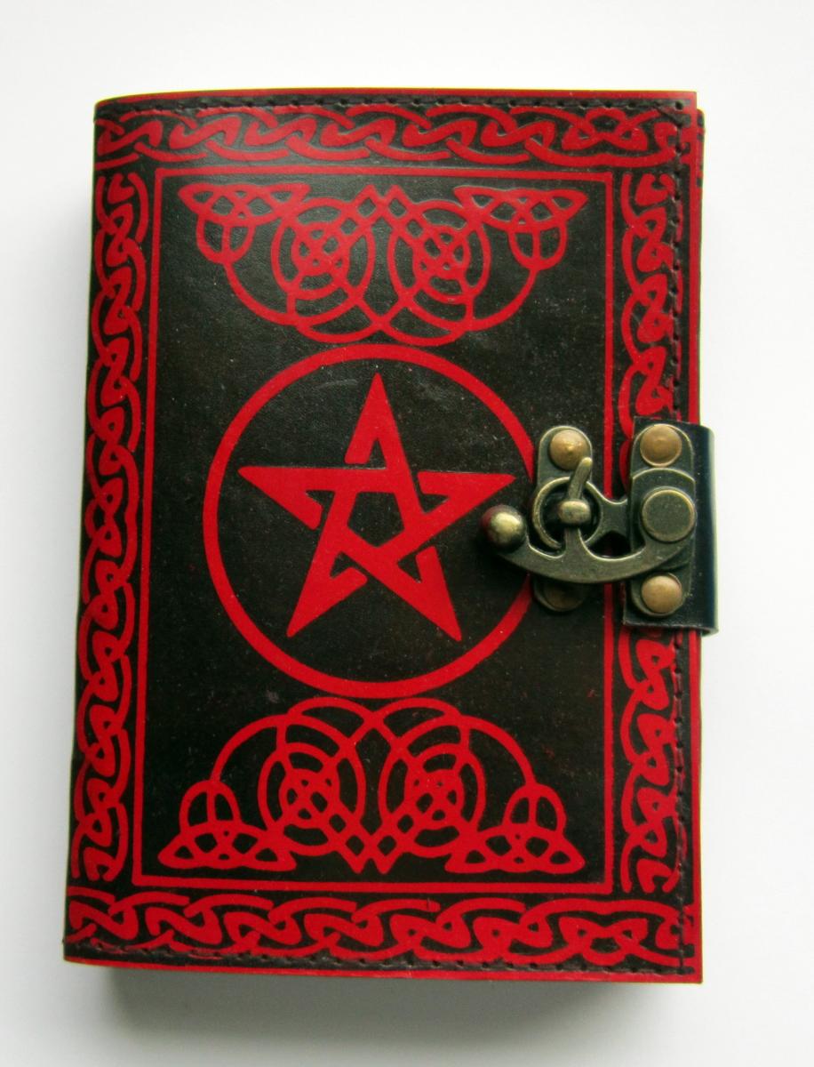 Libro delle Ombre / libro delle streghe Pentagramma rosso-8653