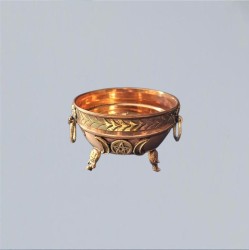 Incense burner copper bowl with Triple Moon