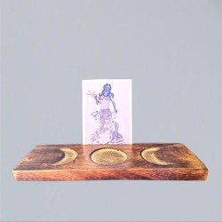 Tarot card holder Triple Moon made of wood