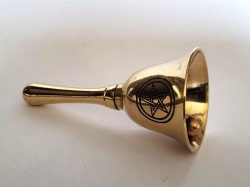 Ritual bell made of brass with pentagram