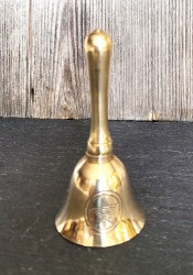 Ritual bell made of brass with pentagram