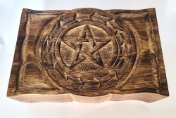 Box with carved pentagram, large